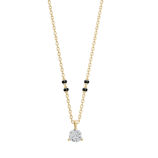 Round Solitaire Modern Mangalsutra | DEF VVS Lab Diamond | Solid Gold 18K and 14K