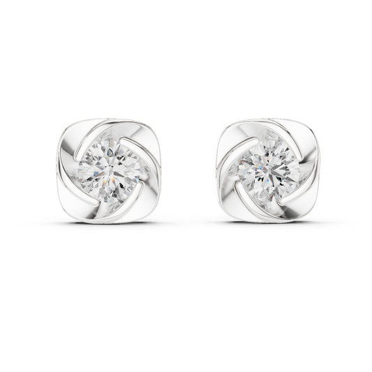 Round Lab Grown Diamond Flower Cluster Stud Earrings | Multi-Stone Floral Bloom | 10K, 14K, and 18K Gold