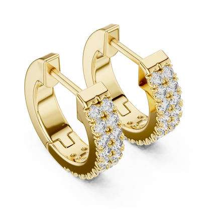Double Row Huggie Hoops Lab Grown Diamond