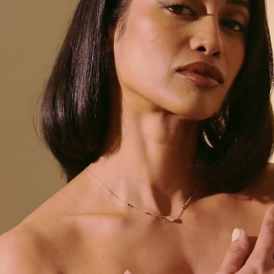 East-West Pear Modern Mangalsutra | Horizontal Pear DEF VVS 14K / 18K Solid Gold