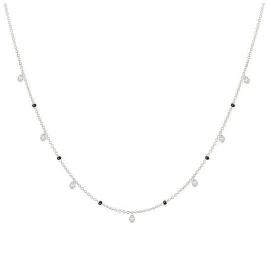 Oval Diamond Station Modern Mangalsutra | Seven Vow DEF VVS 14K / 18K Solid Gold
