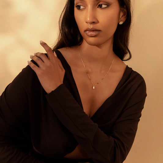 EmeraldCut Modern Mangalsutra | Lab daimond DEF VVS 14K / 18K Solid Gold | Classic Bail Pendant