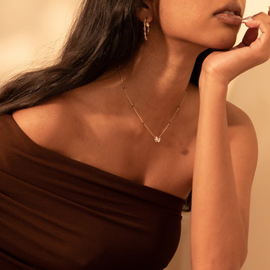 Pear and Marquise Toi et Moi Modern Mangalsutra | Solid Gold 18K and 14K