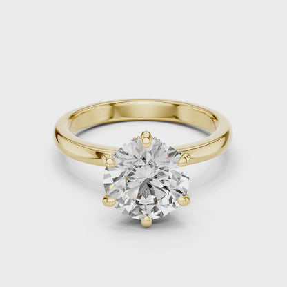 Round Lab Grown Diamond Engagement Ring | Hidden Halo Solitaire | 10K, 14K, and 18K Gold