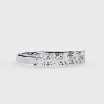 Grandeur Round Lab Diamond Five-Stone Band – Luxe Statement Ring