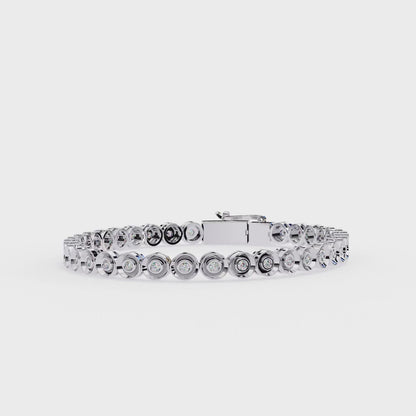Dainty Round Lab Diamond Bracelet – Classic Multi-Stone Elegance