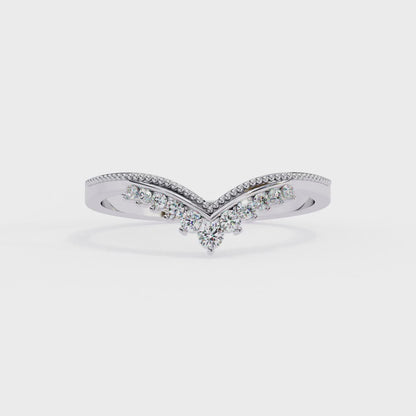 Round Lab Diamond Multi-Size Cluster Band – 10K 14K 18K Solid Gold – Delicate Wedding & Stacking Ring