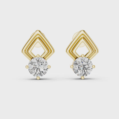 Round Lab Grown Diamond Solitaire Engagement Ring | Petal-Inspired Six-Prong Setting | 10K, 14K, and 18K Gold