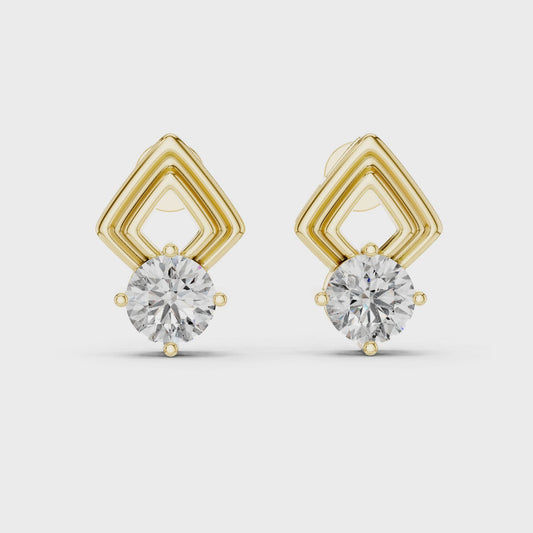 Round Lab Grown Diamond Solitaire Engagement Ring | Petal-Inspired Six-Prong Setting | 10K, 14K, and 18K Gold