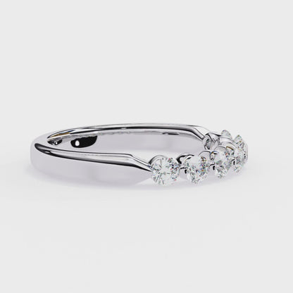 Classic Round Lab Diamond Seven-Stone Band – Elegant Anniversary Ring – Solid Gold