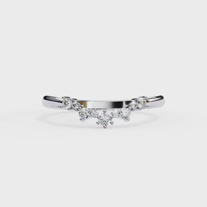 Round Lab Diamond Cluster Band Ring – Multi-Size Diamonds – 10K 14K 18K Solid Gold