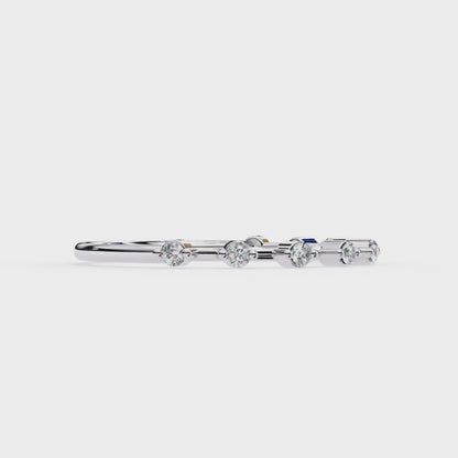 Dainty Round Lab Diamond Nine-Stone Band – Subtle Sparkle Ring