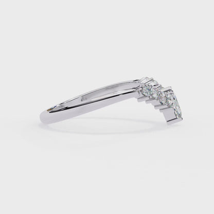 Marquise & Round Lab Diamond Cluster Band – Modern Mixed Shape Ring – 10K 14K 18K Solid Gold