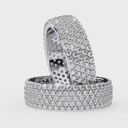 Endless Brilliance Round Lab Diamond Eternity Band – Full Circle of Sparkle – 10K 14K 18K Solid Gold