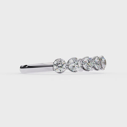 Petite Round Lab Diamond Eleven-Stone Band – Dainty Elegance Ring