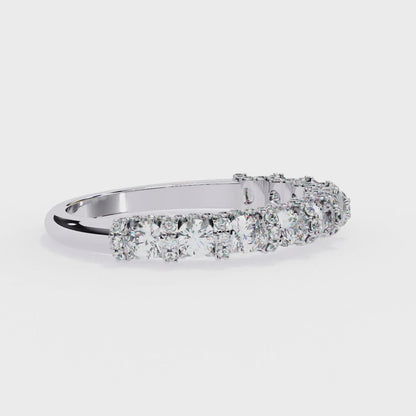 Triple Round Lab Diamond Cluster Band – Multi-Size Sparkle Ring – 10K 14K 18K Solid Gold