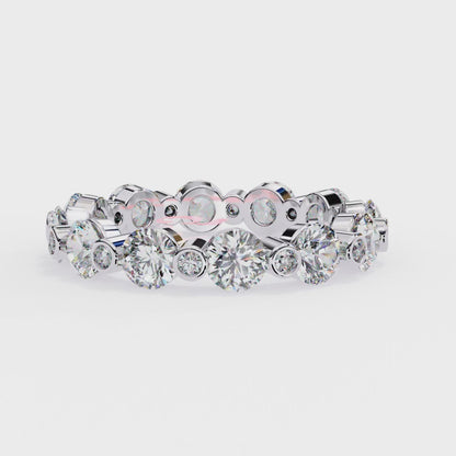 Bold Round Lab Diamond Dual-Row Band – Luxe Statement Ring