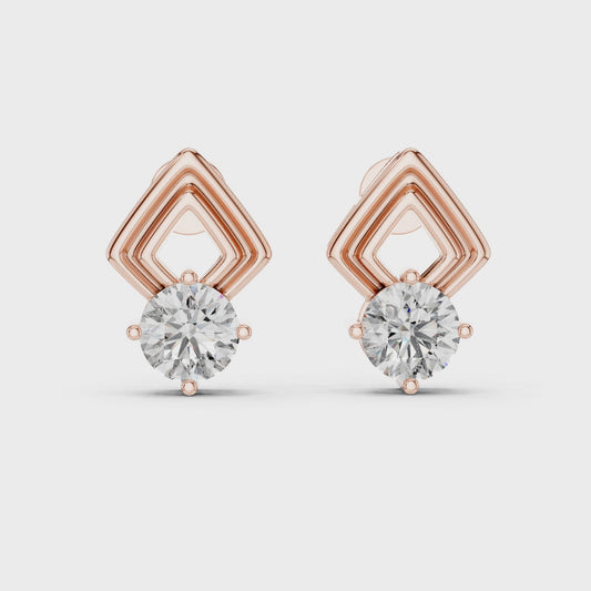 Round Lab Grown Diamond Solitaire Engagement Ring | Petal-Inspired Six-Prong Setting | 10K, 14K, and 18K Gold