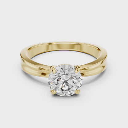 Round Lab Grown Diamond Solitaire Ring | Classic 4-Prong Setting | Solid Gold