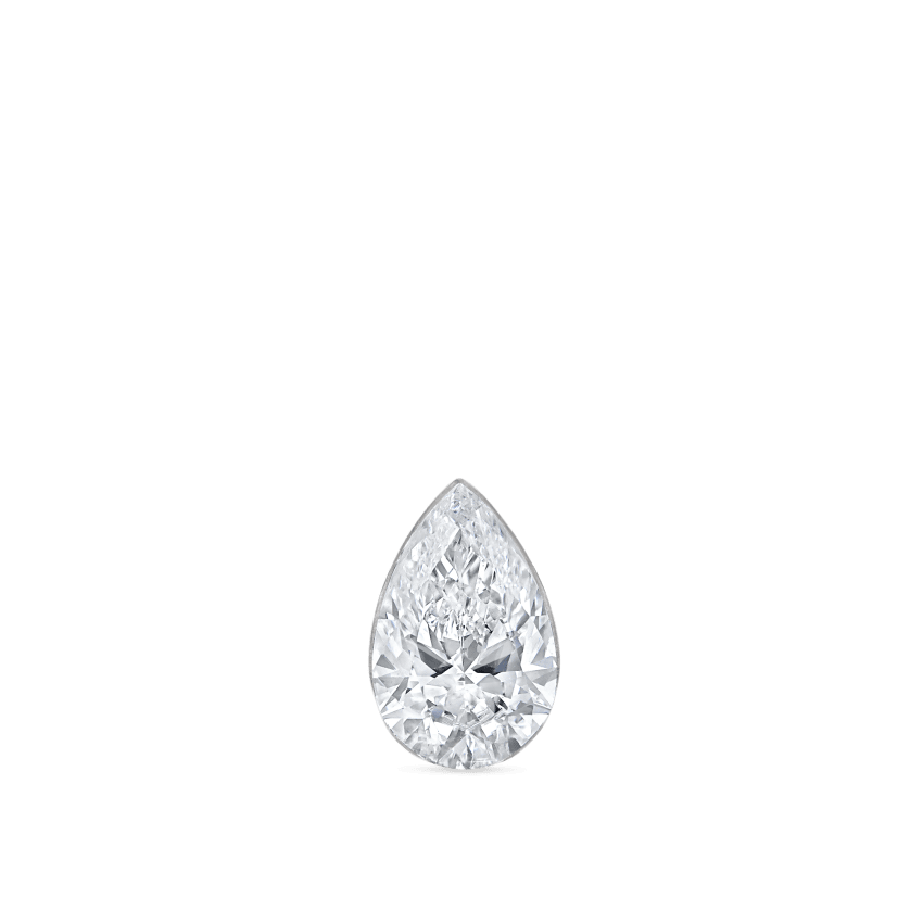 Invisible Set Diamond Pear Threaded Stud Earring in 18K Solid Gold