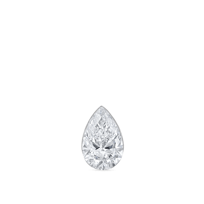 Invisible Set Diamond Pear Threaded Stud Earring in 18K Solid Gold