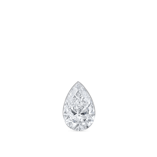 Invisible Set Diamond Pear Threaded Stud Earring in 18K Solid Gold
